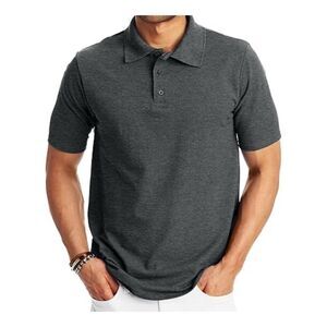 Saks fifth Avenue men’s charcoal gray polo slim Fit size L￼